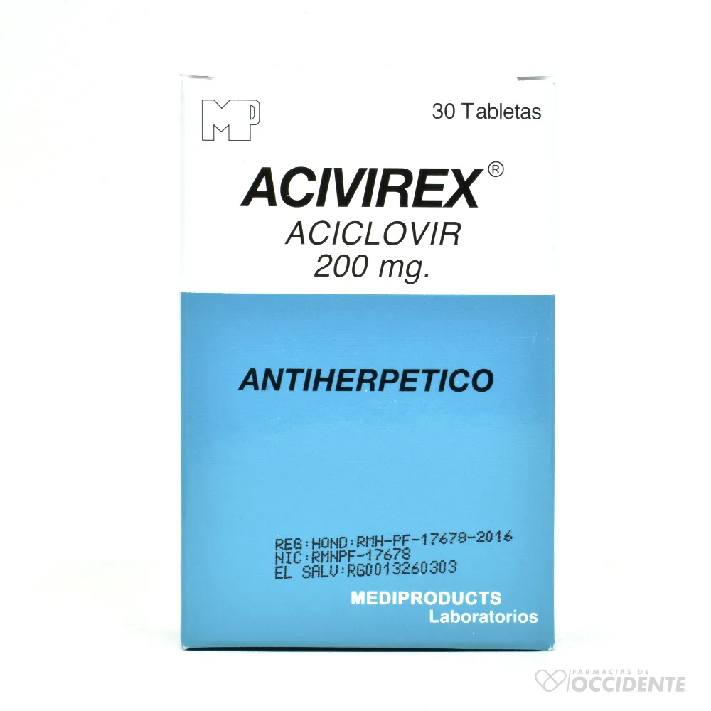ACIVIREX 200MG X 30 TABS.